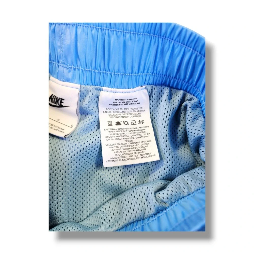 Nike Athletic Sportswear 2 Tone Light Blue Neon Yellow Logo Youth‎ Size L 27-28